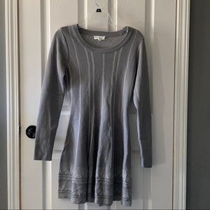 Cloud Chaser Gray and White Sweater Dress Size Medium